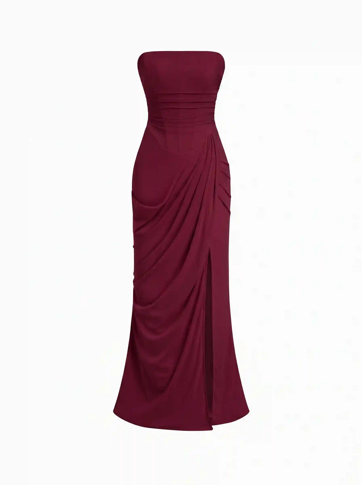Mesh Bandeau Lace up Bodycon Maxi Dress