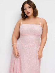 Jacquard Floral A-line Maxi Dress Curve & Plus