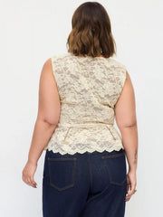 Lace Sweetheart Pleated Twisted Top Curve & Plus