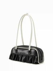 RUFFLE TRIM SHOULDER BAG