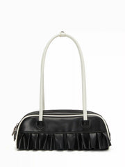 RUFFLE TRIM SHOULDER BAG
