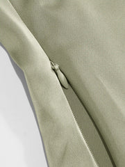 Satin V-Neck Ruched Bowknot Tank Blouse