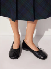 BOWKNOT DECOR SPLIT TOE MARY JANE FLATS