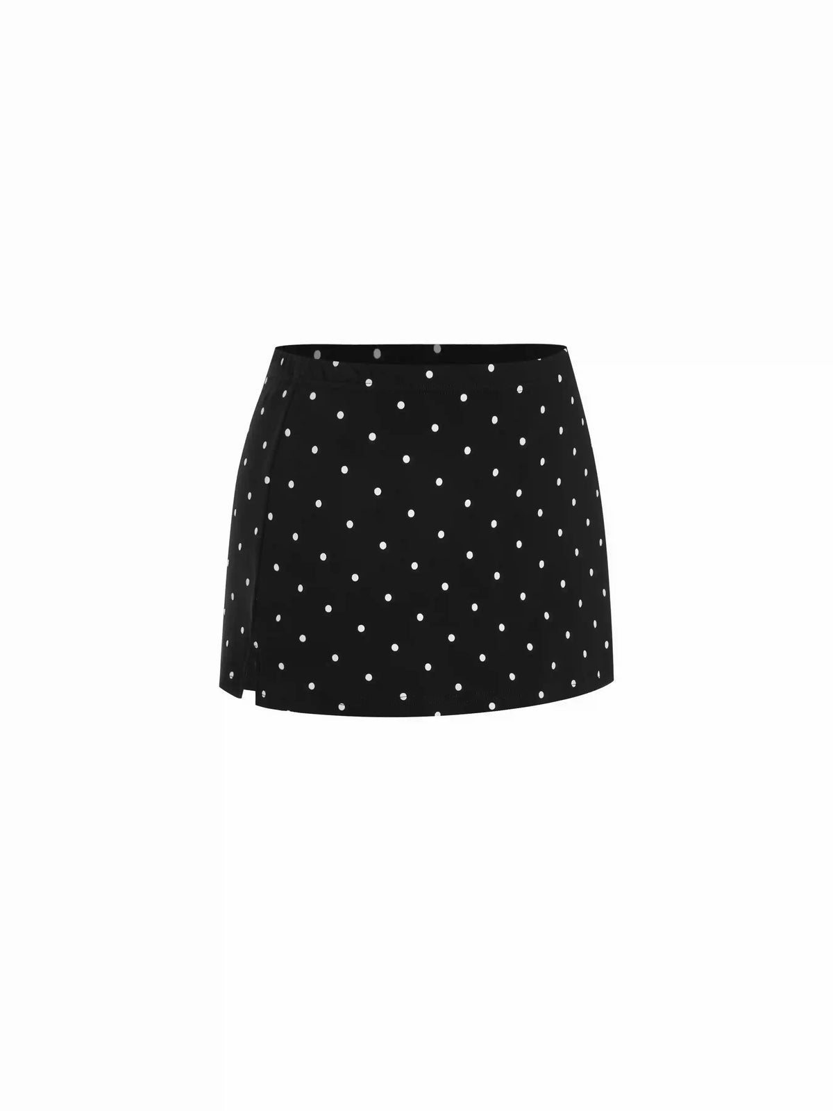 Cotton-blend Low Rise Slit Mini Skirt