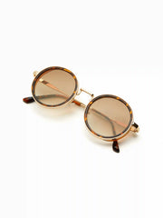 TORTOISESHELL ROUND SUNGLASSES