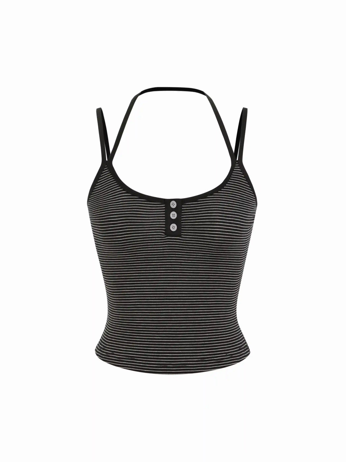 Jacquard Striped Scoop Neck Cami Top
