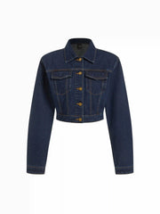 Denim Washed Metal Detail Oversized Jacket