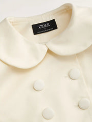 Peter Pan Collar Double Breasted Long Sleeve Blazer