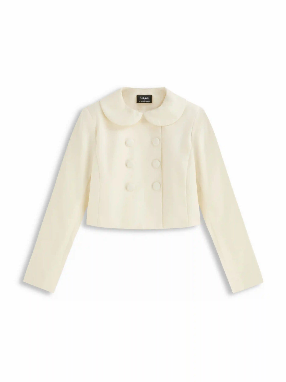 Peter Pan Collar Double Breasted Long Sleeve Blazer