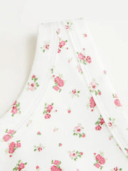 Knit Fabric Round Neckline Floral Crop Tops & Camis Tees Curve & Plus