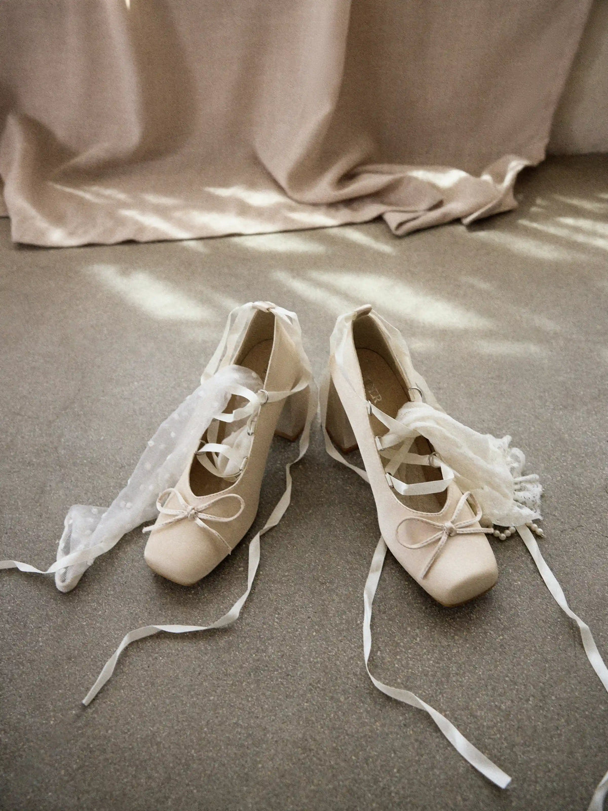 Ballet Satin Bow Mary Jane Heels