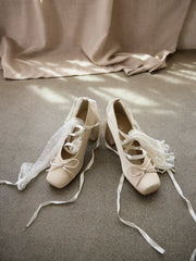 Ballet Satin Bow Mary Jane Heels