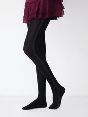 120D METALLIC THREAD STRIPED TIGHTS
