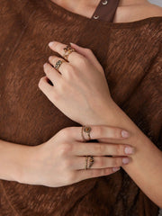 7PCS RESIN & TWISTED RING SET
