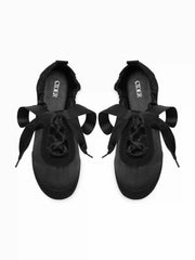 BOWKNOT LACE-UP SNEAKERS