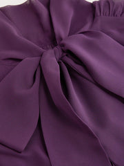 Chiffon V-neck Sleeveless Draped Blouse With Scarf Curve & Plus