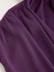 Chiffon V-neck Sleeveless Draped Blouse With Scarf Curve & Plus