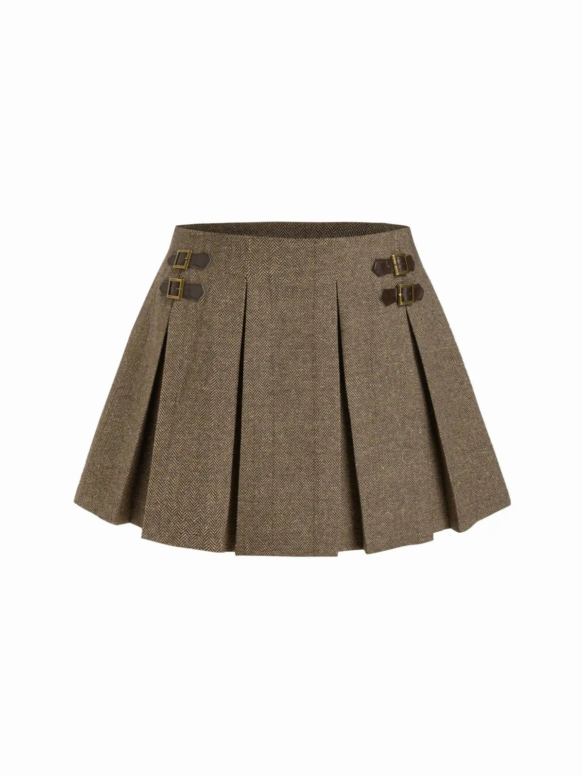Wool-like fabrics Mid Rise None Mini Skirt Curve & Plus
