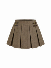 Wool-like fabrics Mid Rise None Mini Skirt Curve & Plus