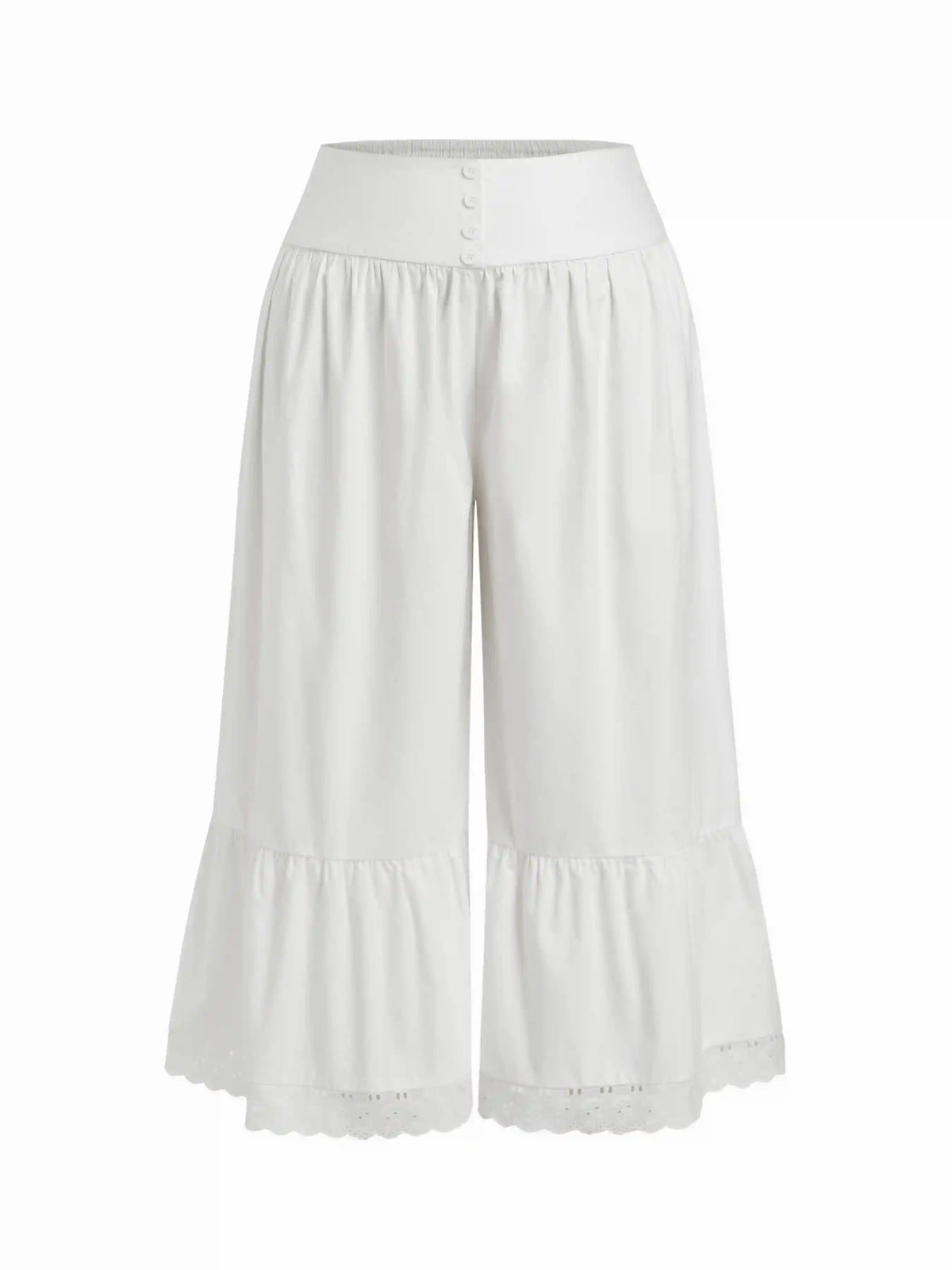 Woven Mid Rise None Wide Leg Trousers Trousers Curve & Plus
