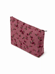 Corduroy Floral Makeup Bag