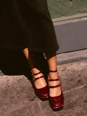 Chunky Heeled Mary Jane Shoes