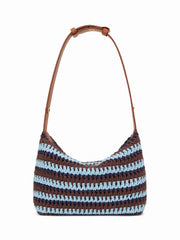 STRIPED CROCHET SHOULDER BAG