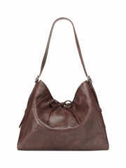 BOWKNOT CRINKLED FAUX LEATHER TOTE BAG