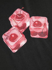 Cotton-blend Cherry Graphic Short Sleeve Tee Curve & Plus
