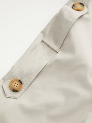 Funnel Collar Double Breasted Trench Coat With Belt