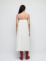 Cotton Floral Graphic Square Neck Embroidery Maxi Dress